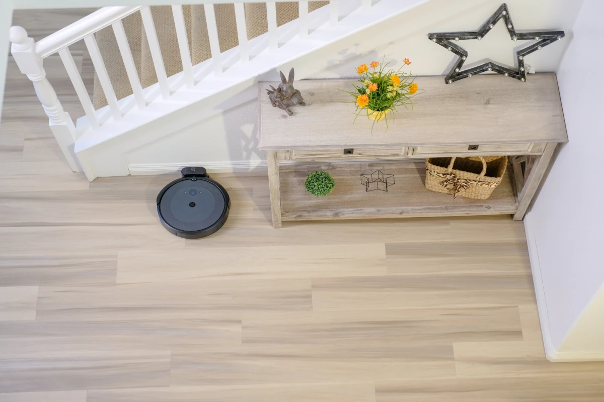 Robot vacuum cleaner docked
