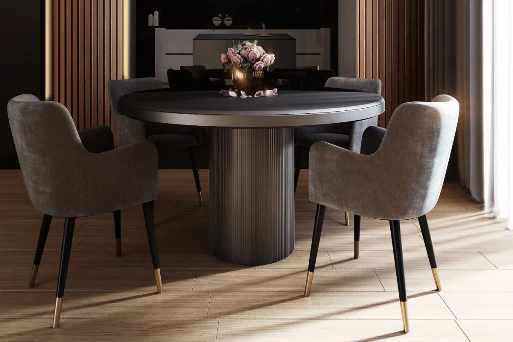 Pedestal Dining table chairs